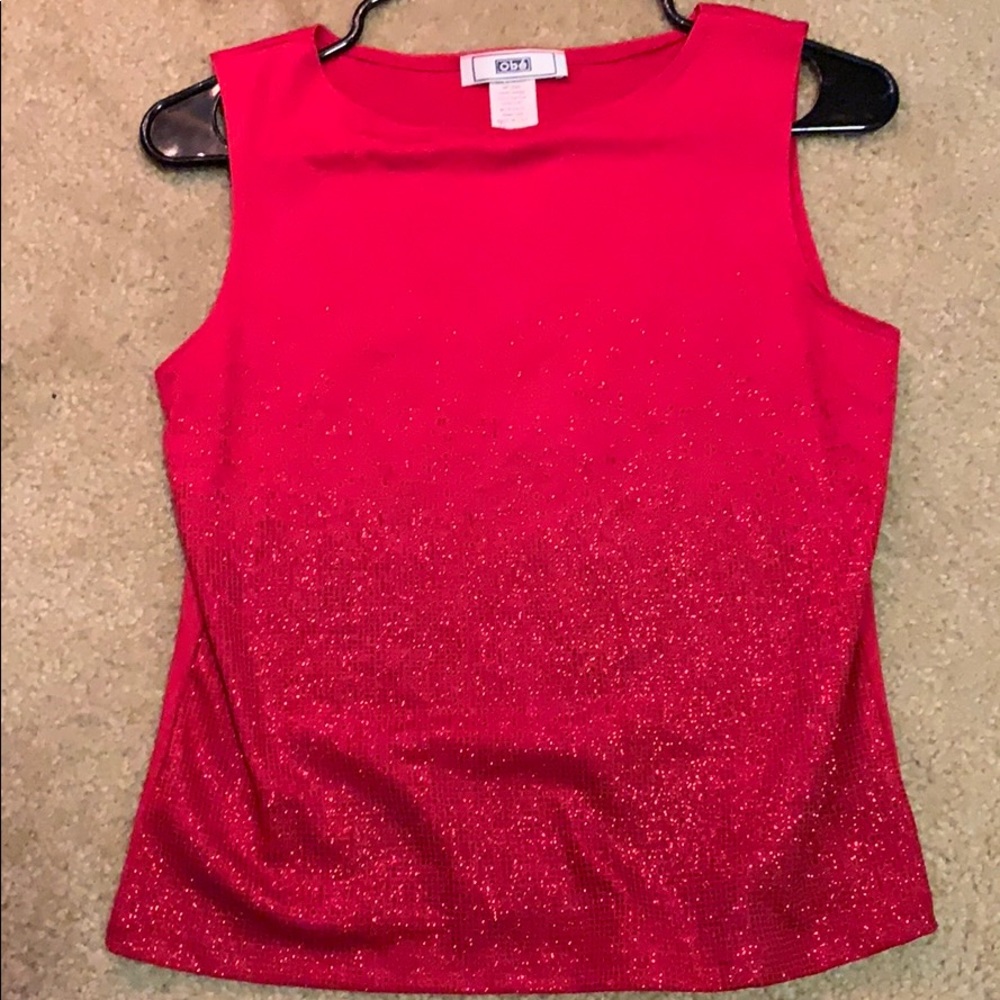 Red sequin top